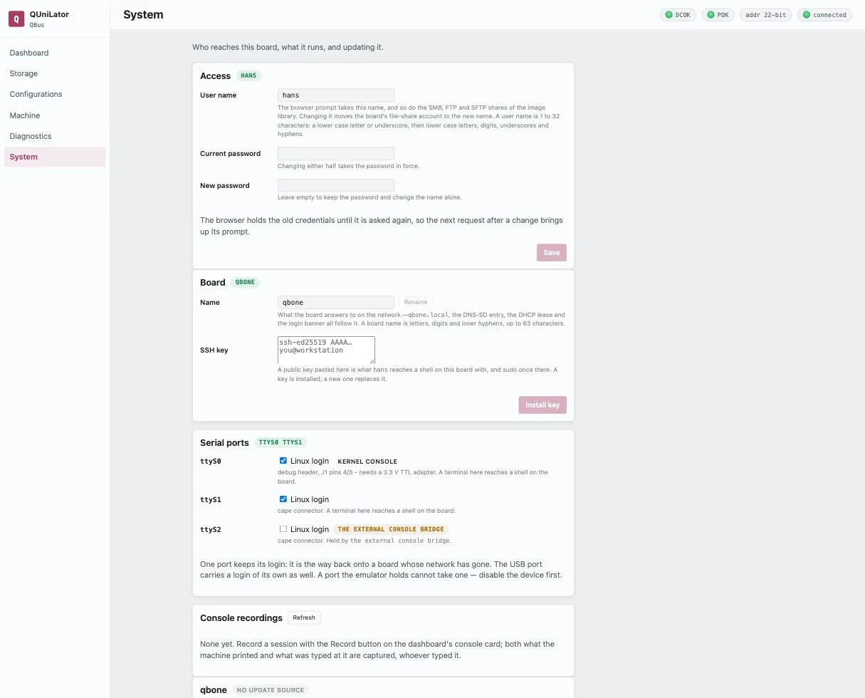 The system page